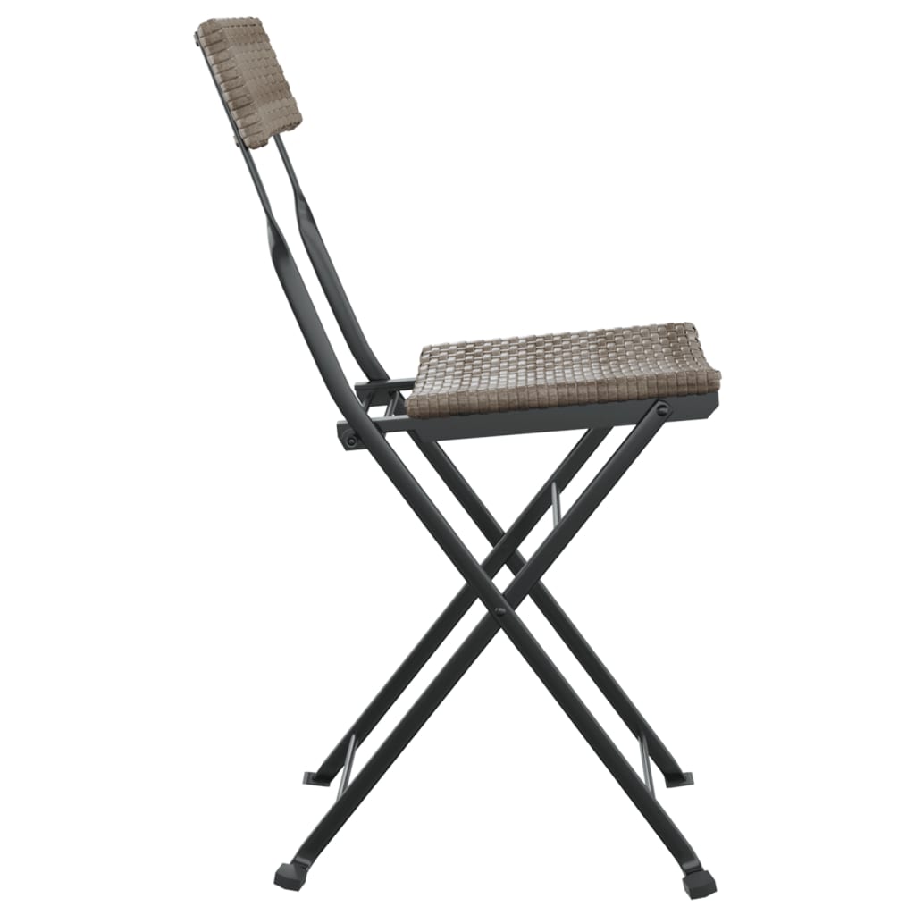 vidaXL Skládací bistro židle 8 ks šedé polyratan a ocel