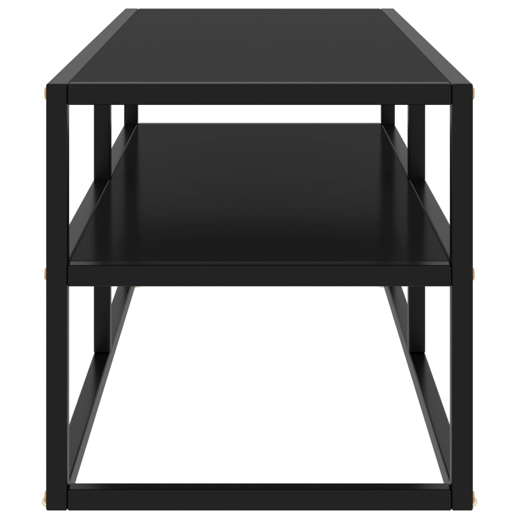 vidaXL TV stolek černý s černým sklem 100 x 40 x 40 cm