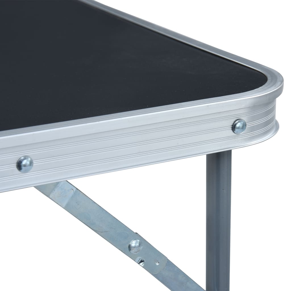 vidaXL Skládací kempingový stůl s kovovým rámem 80 x 60 cm šedý