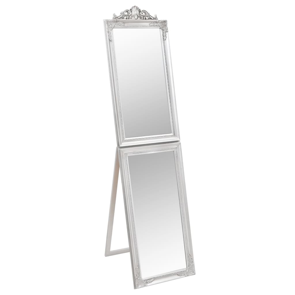 vidaXL Volně stojící zrcadlo stříbrné 40 x 160 cm