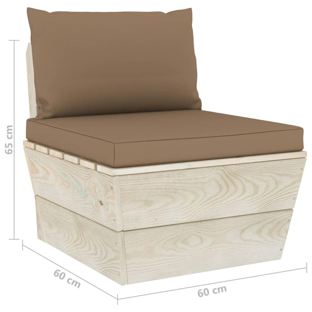 vidaXL 6dílná zahradní sedací souprava z palet podušky smrkové dřevo