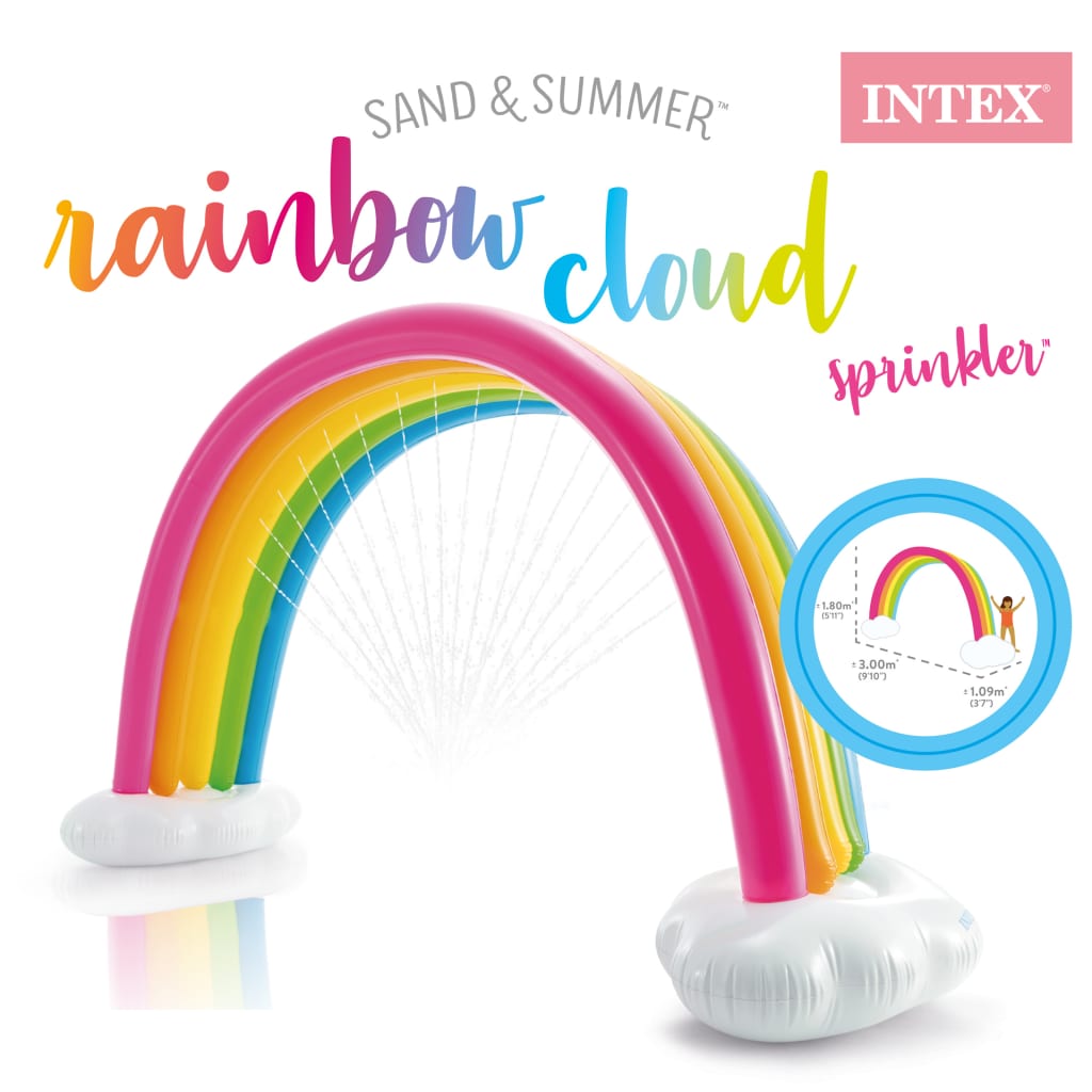 Intex Nafukovací rozstřikovač Rainbow Cloud vícebarevný 300x109x180 cm