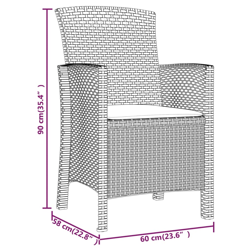vidaXL Zahradní židle s poduškou PP ratan bílá