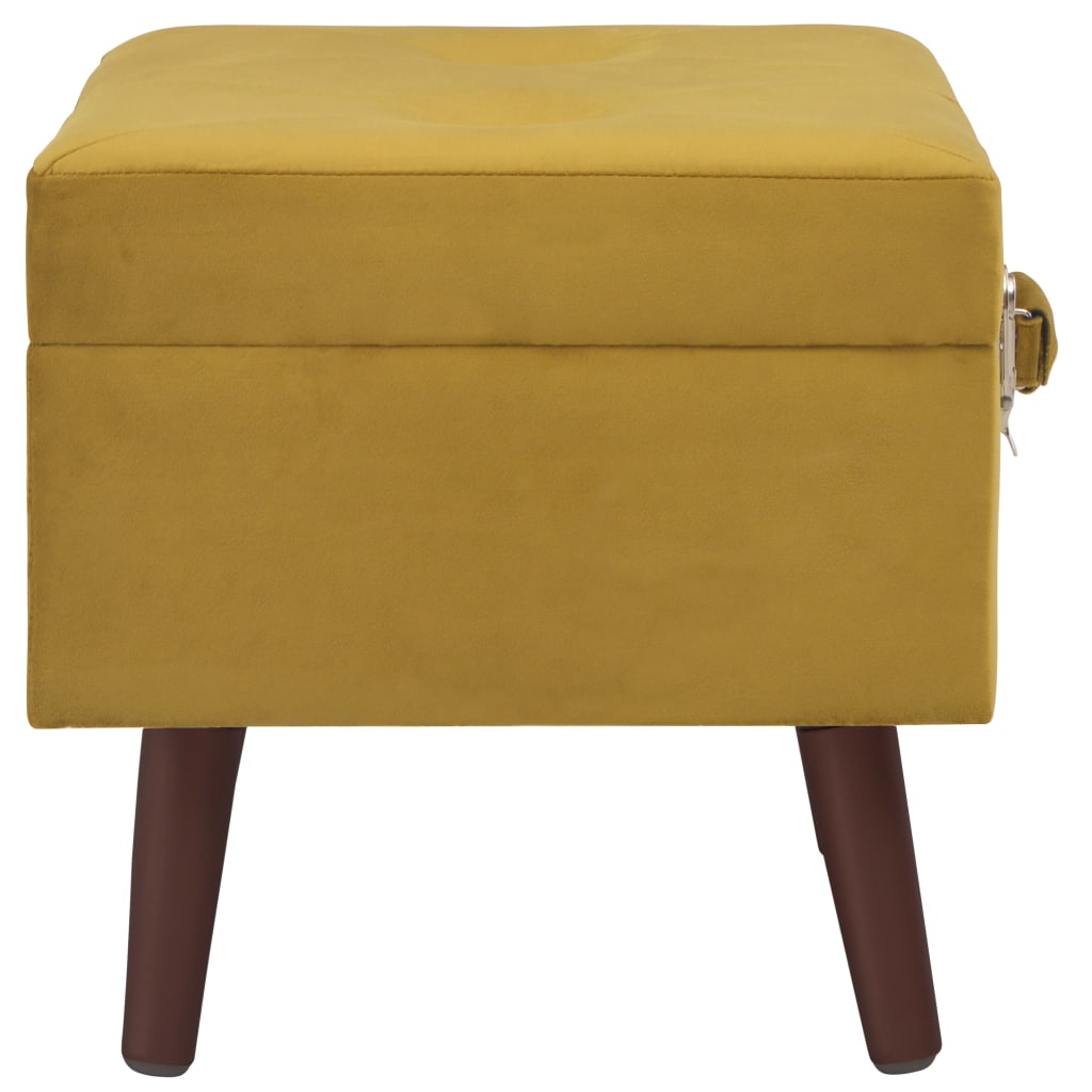 vidaXL Stoličky s úložným prostorem 3 ks hořčicově žluté sametové