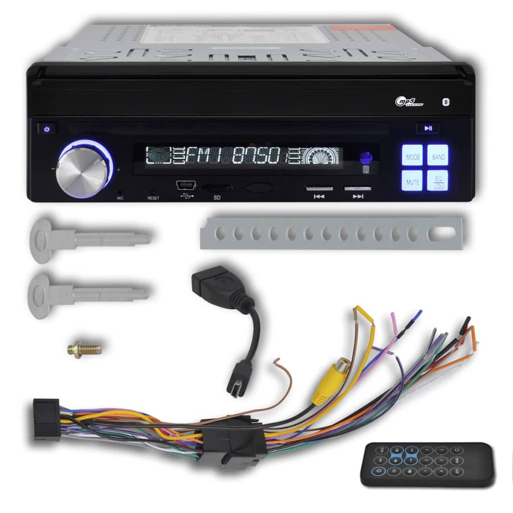 Autorádio stereo 1 DIN, 7 palcový dotykový displej, MP3, multimediální přehrávač, Bluetooth