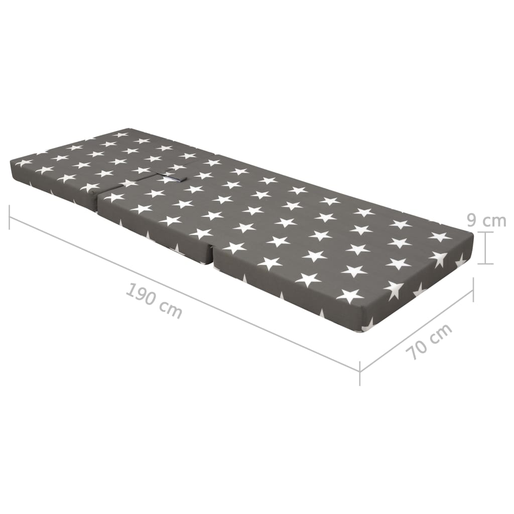 vidaXL Trojdílná skládací pěnová matrace 190 x 70 x 9 cm šedá
