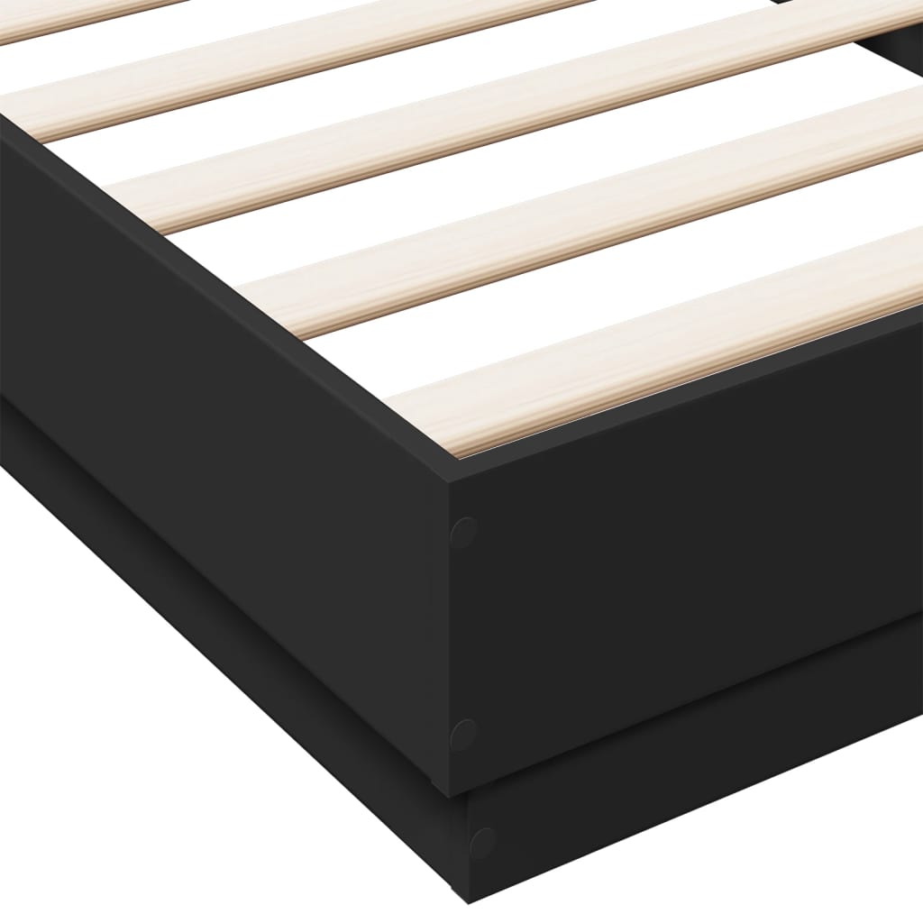 vidaXL Rám postele s LED osvětlením černý 90 x 200 cm