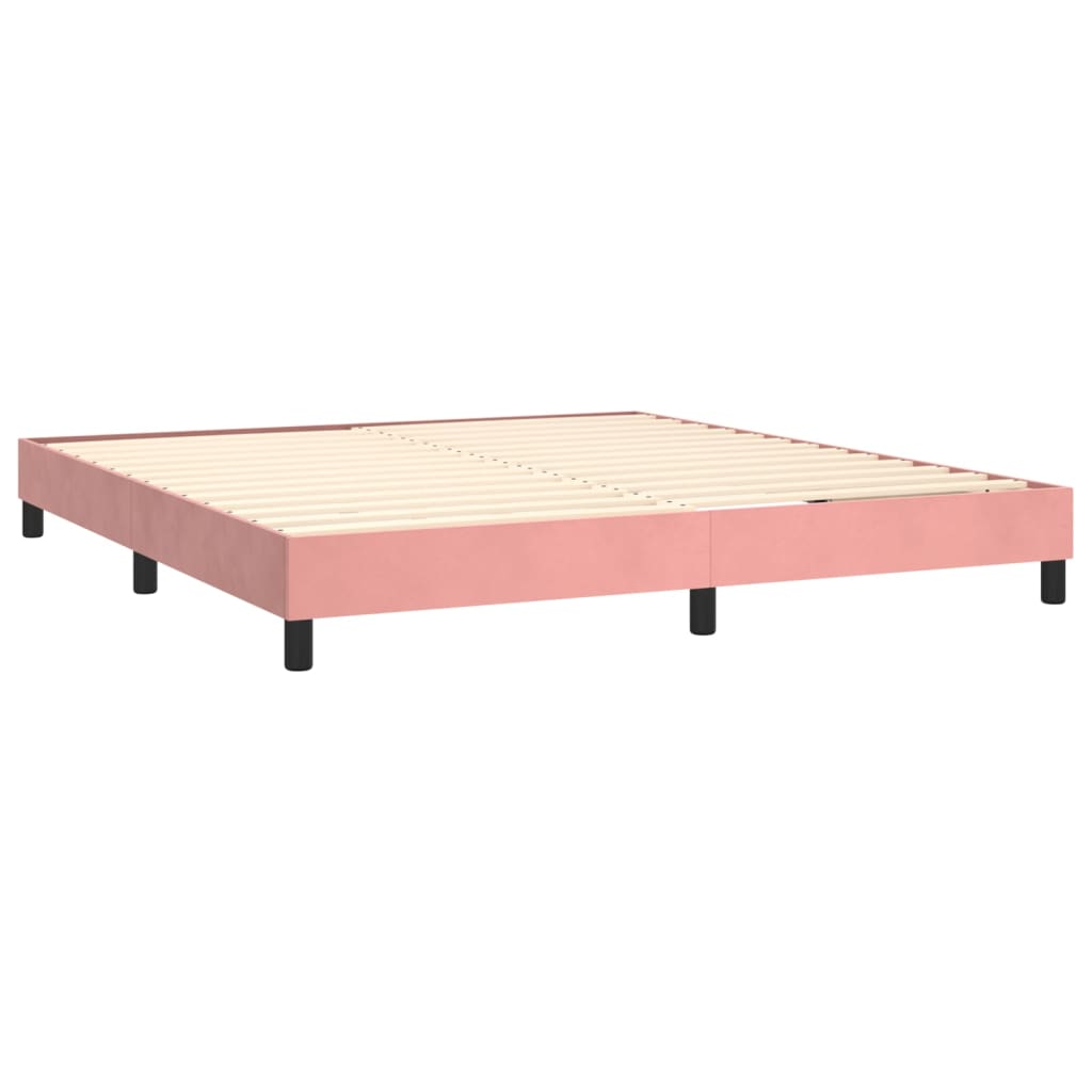 vidaXL Box spring postel růžová 160 x 200 cm samet