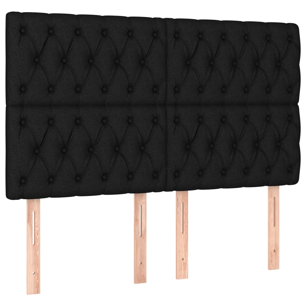 vidaXL Čelo postele s LED černé 160x7x118/128 cm textil
