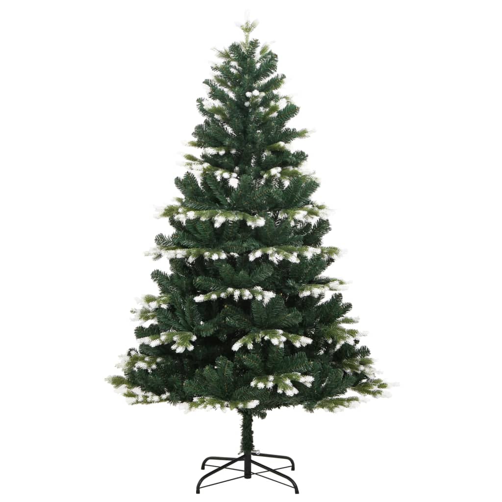vidaXL Umělý sklápěcí vánoční stromek s 300 LED zasněžený 180 cm
