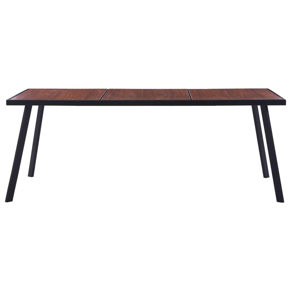 vidaXL Jídelní stůl tmavé dřevo a černý 200 x 100 x 75 cm MDF