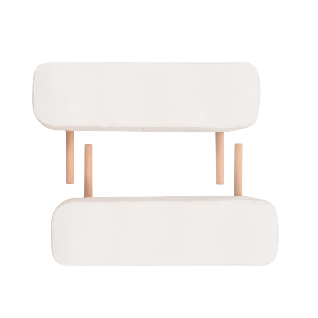 vidaXL Skládací masážní stůl 3 zóny a stolička tloušťka 10 cm bílé