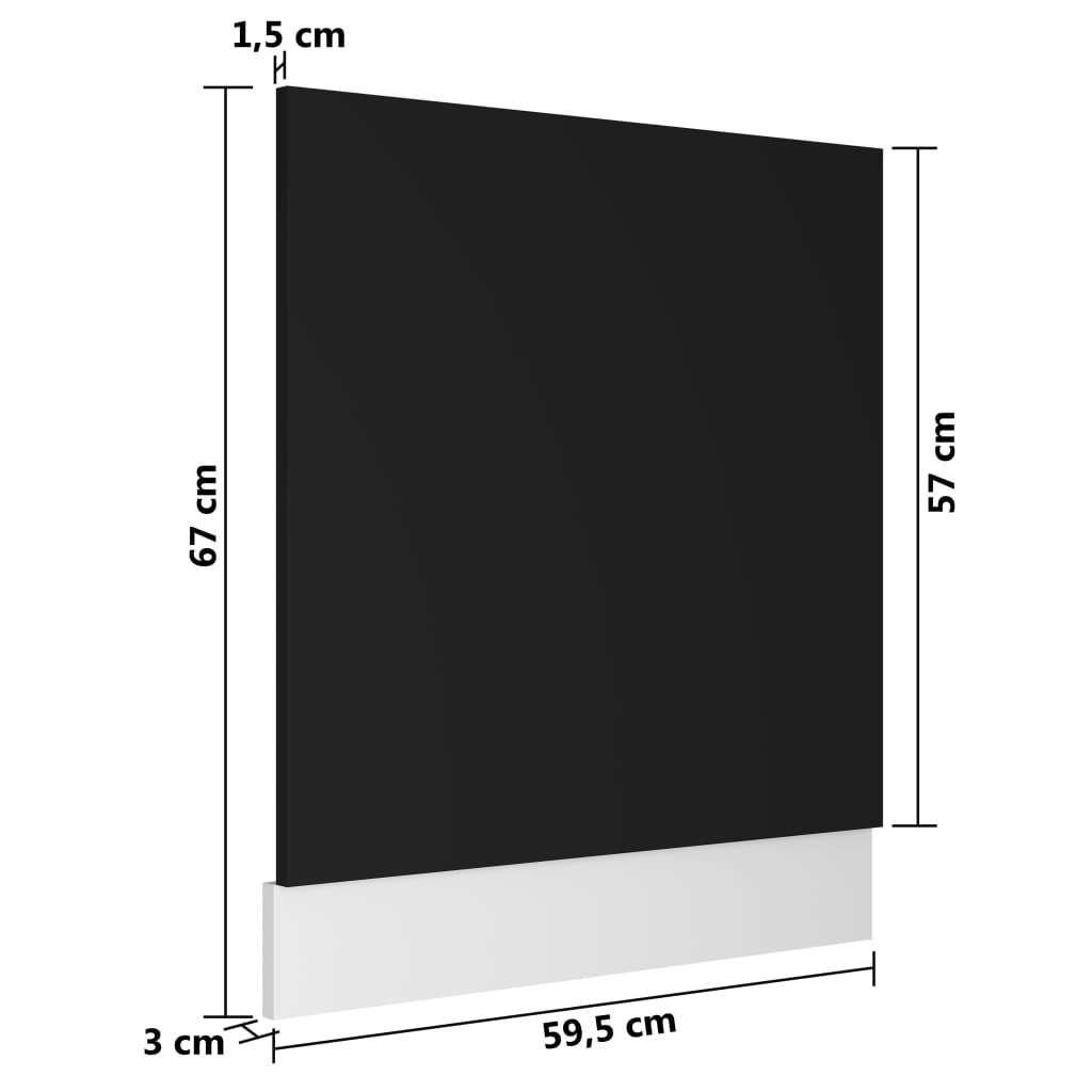 vidaXL Panel na myčku černý 59,5 x 3 x 67 cm dřevotříska