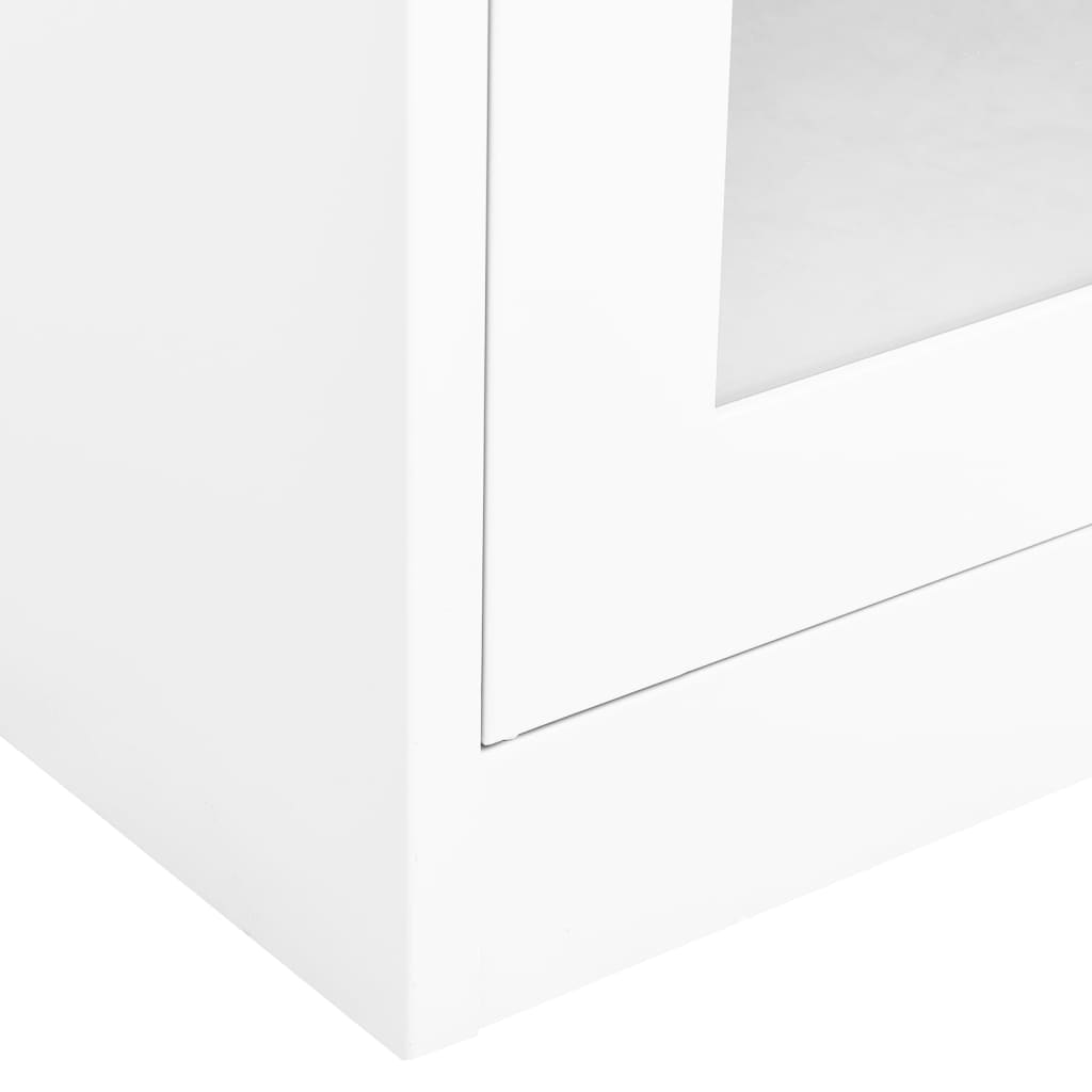 vidaXL Kancelářská skříň bílá 90x40x180 cm ocel a tvrzené sklo