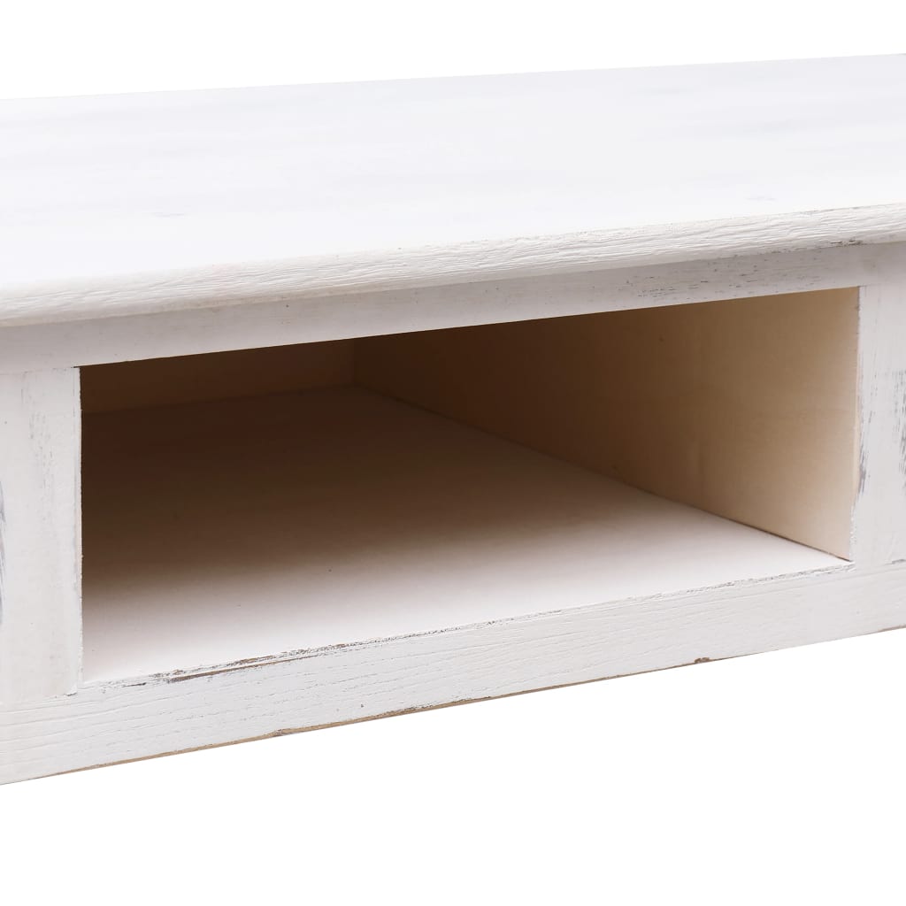 vidaXL Konzolový stolek bílý s patinou 110 x 45 x 76 cm dřevo