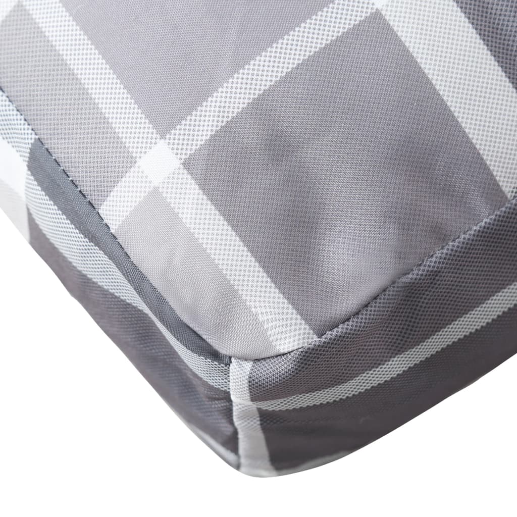vidaXL Poduška na palety šedá károvaná 80 x 80 x 12 cm textil