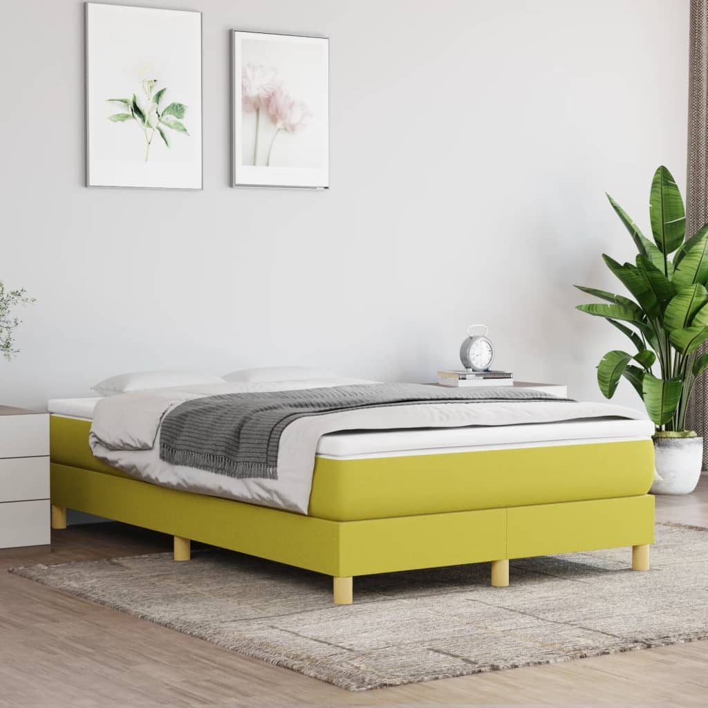 vidaXL Rám postele zelená 120x200 cm textil