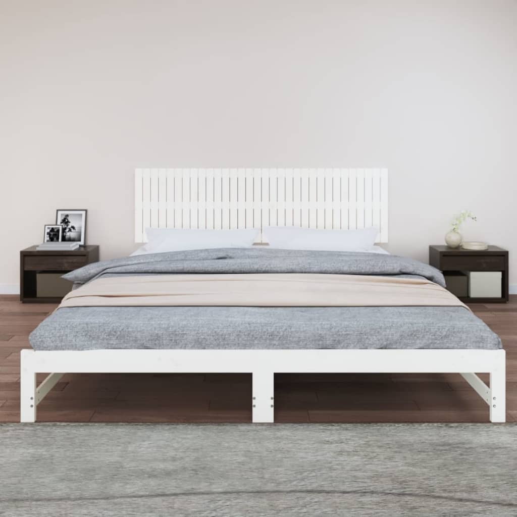 vidaXL Nástěnné čelo postele bílé 204 x 3 x 60 cm masivní borové dřevo