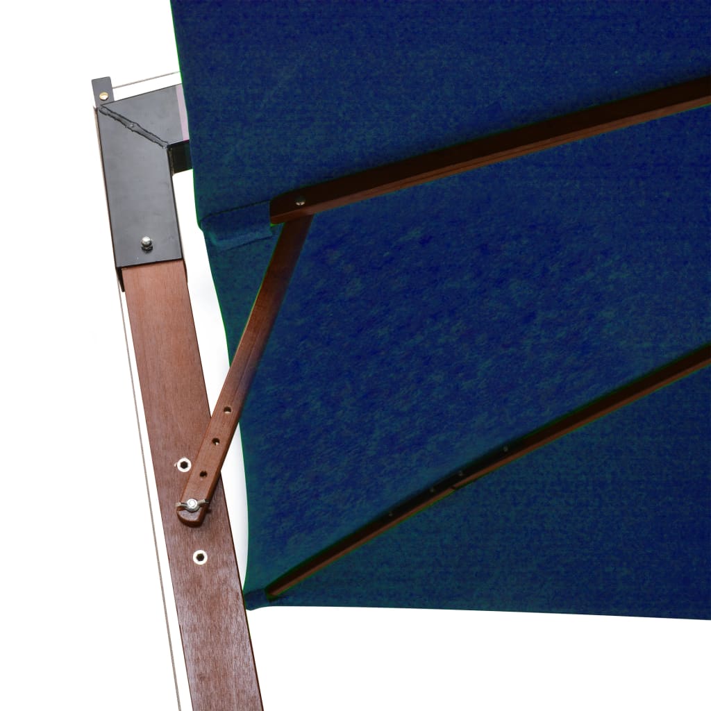 vidaXL Závěsný slunečník s tyčí azurově modrý 3 x 3 m masivní jedle