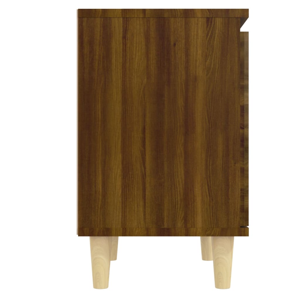 vidaXL Noční stolek masivní dřevěné nohy hnědý dub 40 x 30 x 50 cm