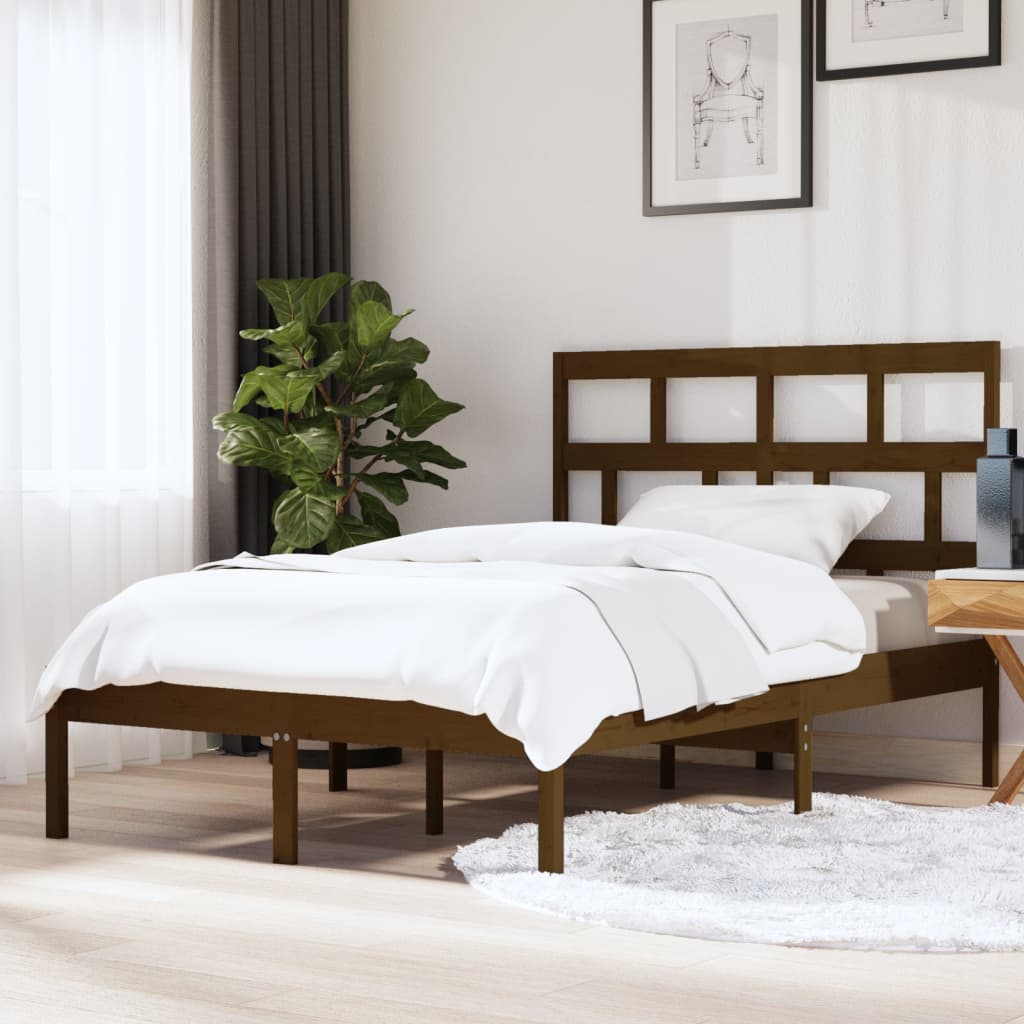 vidaXL Rám postele medově hnědý 150 x 200 cm King Size masivní dřevo