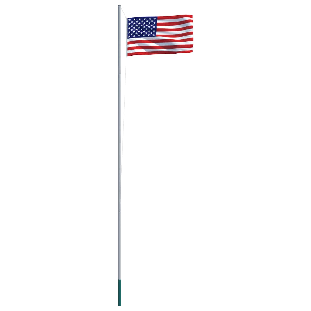 vidaXL Vlajka USA a stožár hliník 6,2 m