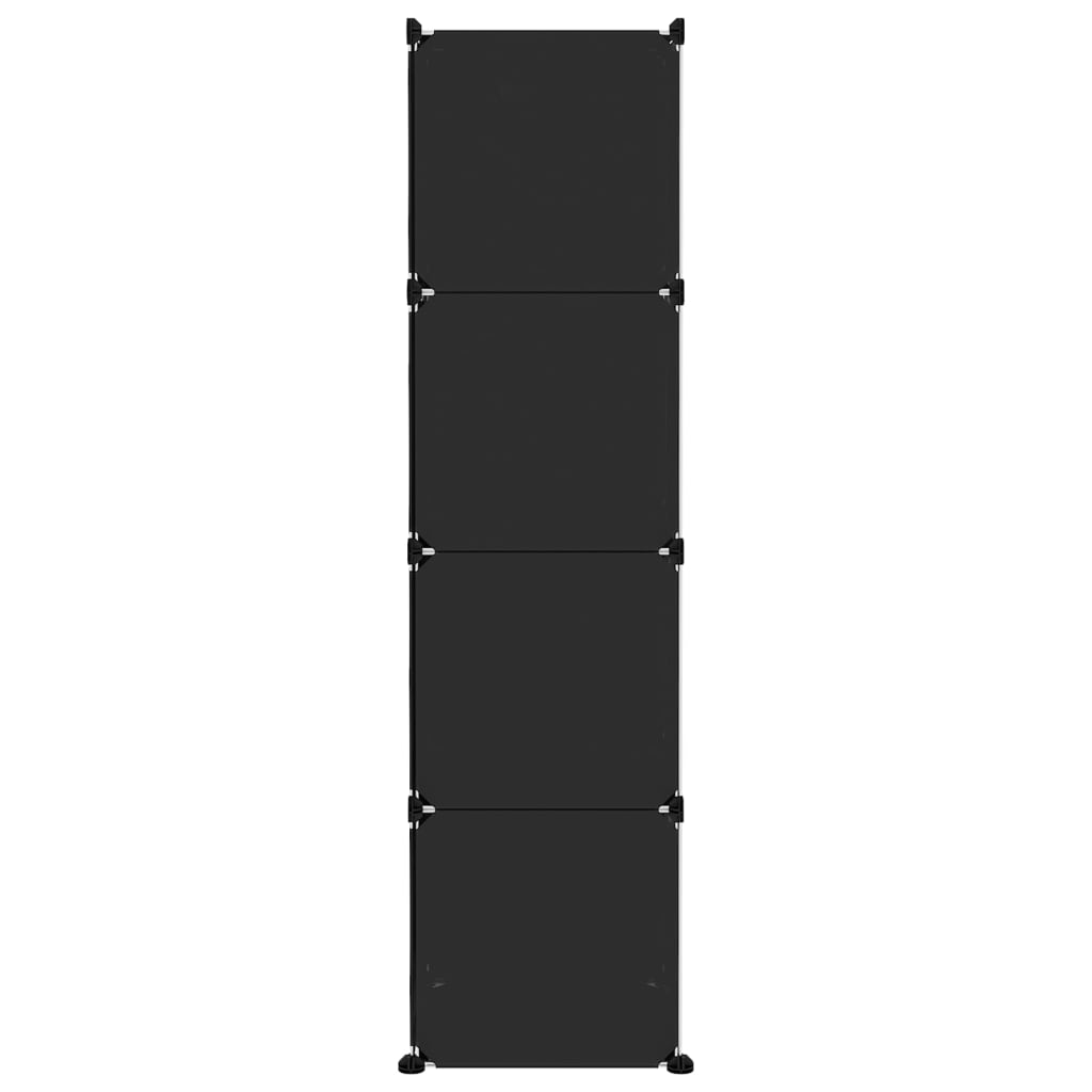 vidaXL Dětská modulární skříň s 10 úložnými boxy černá PP