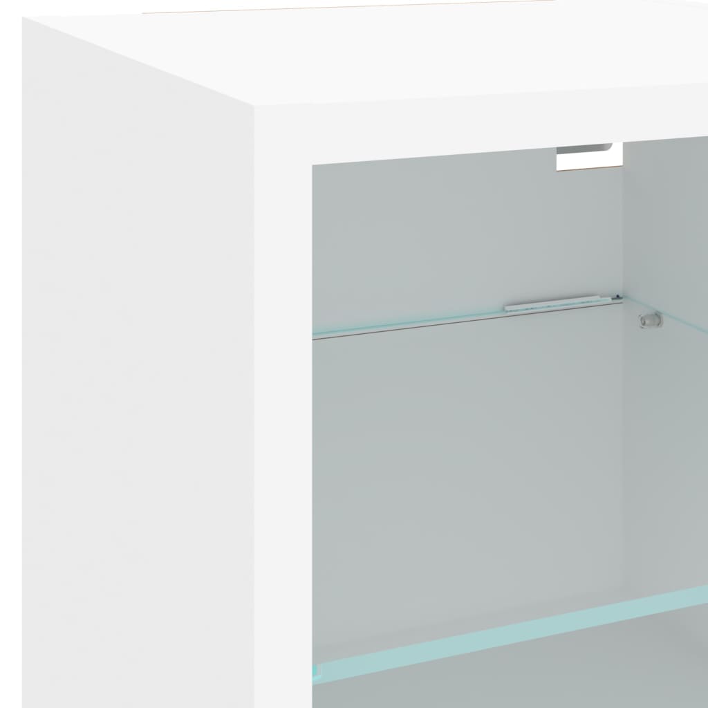 vidaXL 6dílná obývací stěna s LED osvětlením bílá kompozitní dřevo