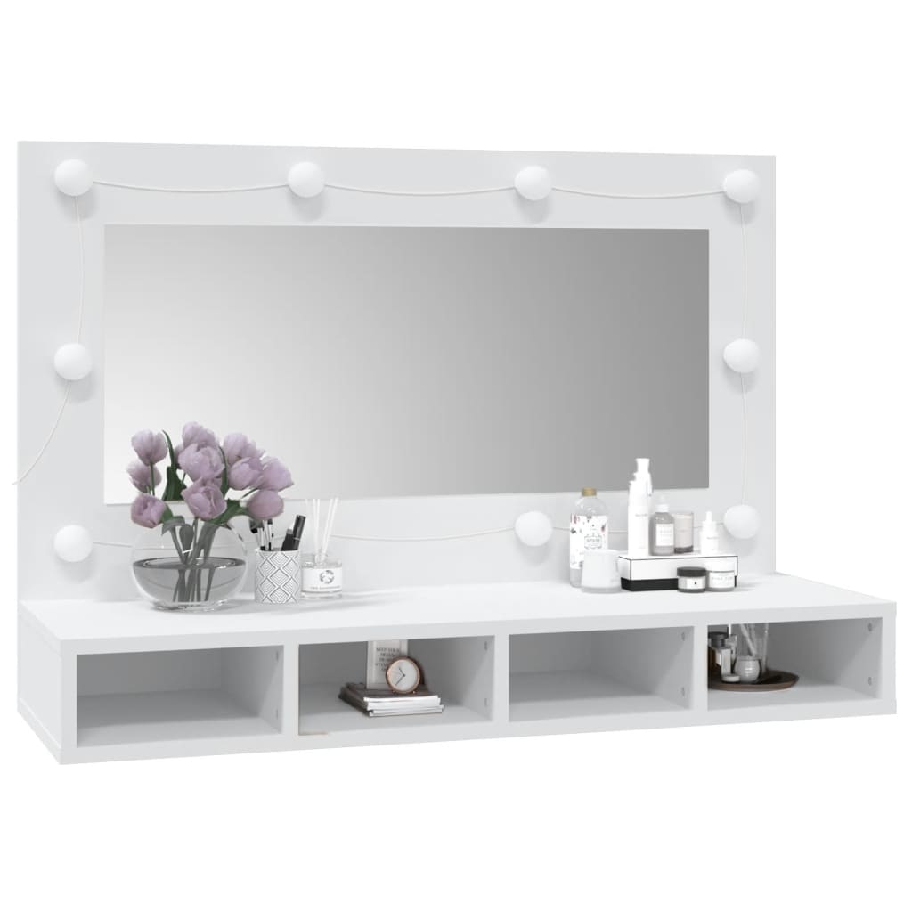 vidaXL Zrcadlová skříňka s LED bílá 90 x 31,5 x 62 cm