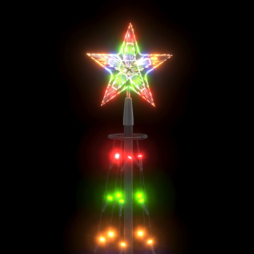 vidaXL Vánoční stromek kužel 84 barevných LED diod 50 x 150 cm