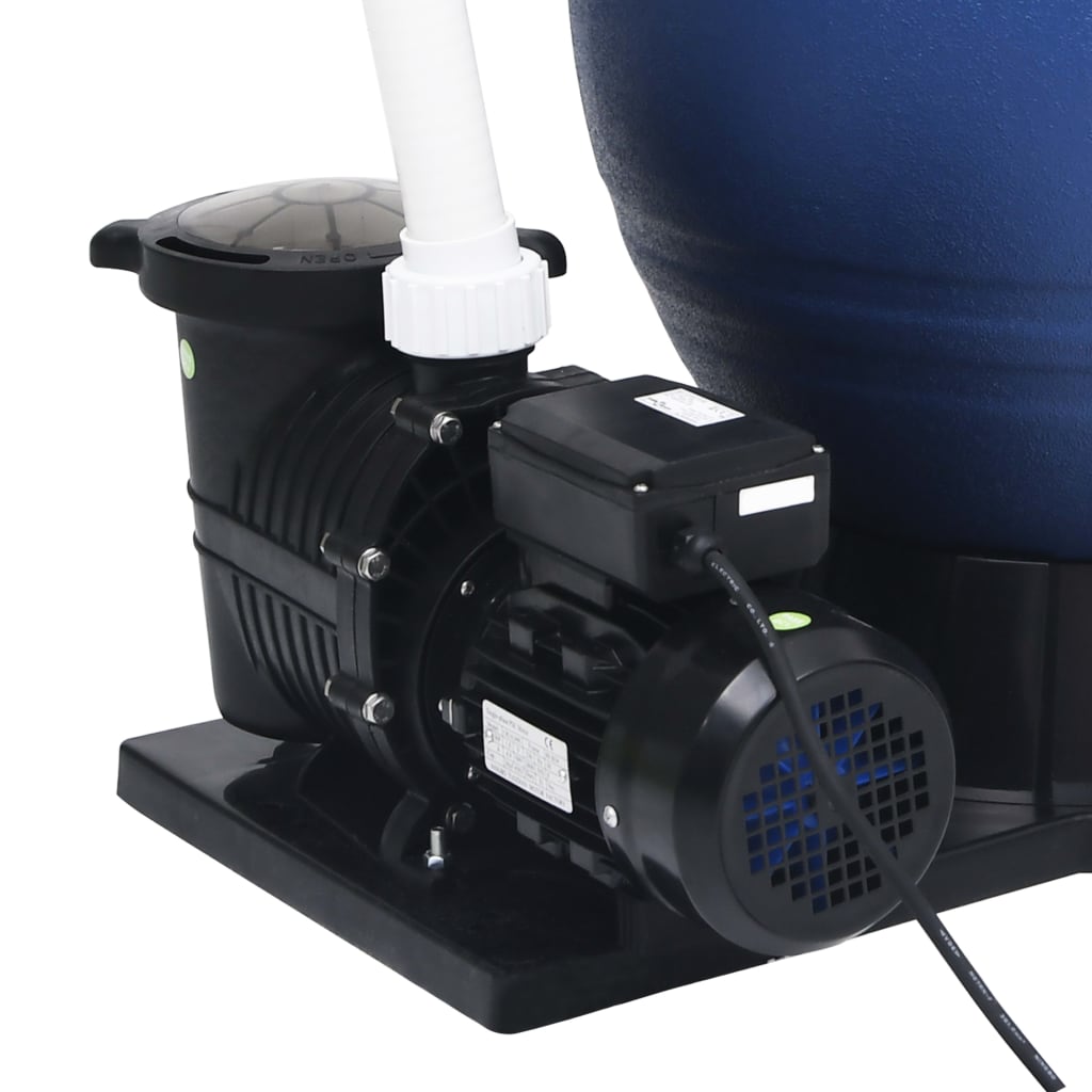 vidaXL Písková filtrace se 7cestným ventilem 1000W čerpadlo modročerná