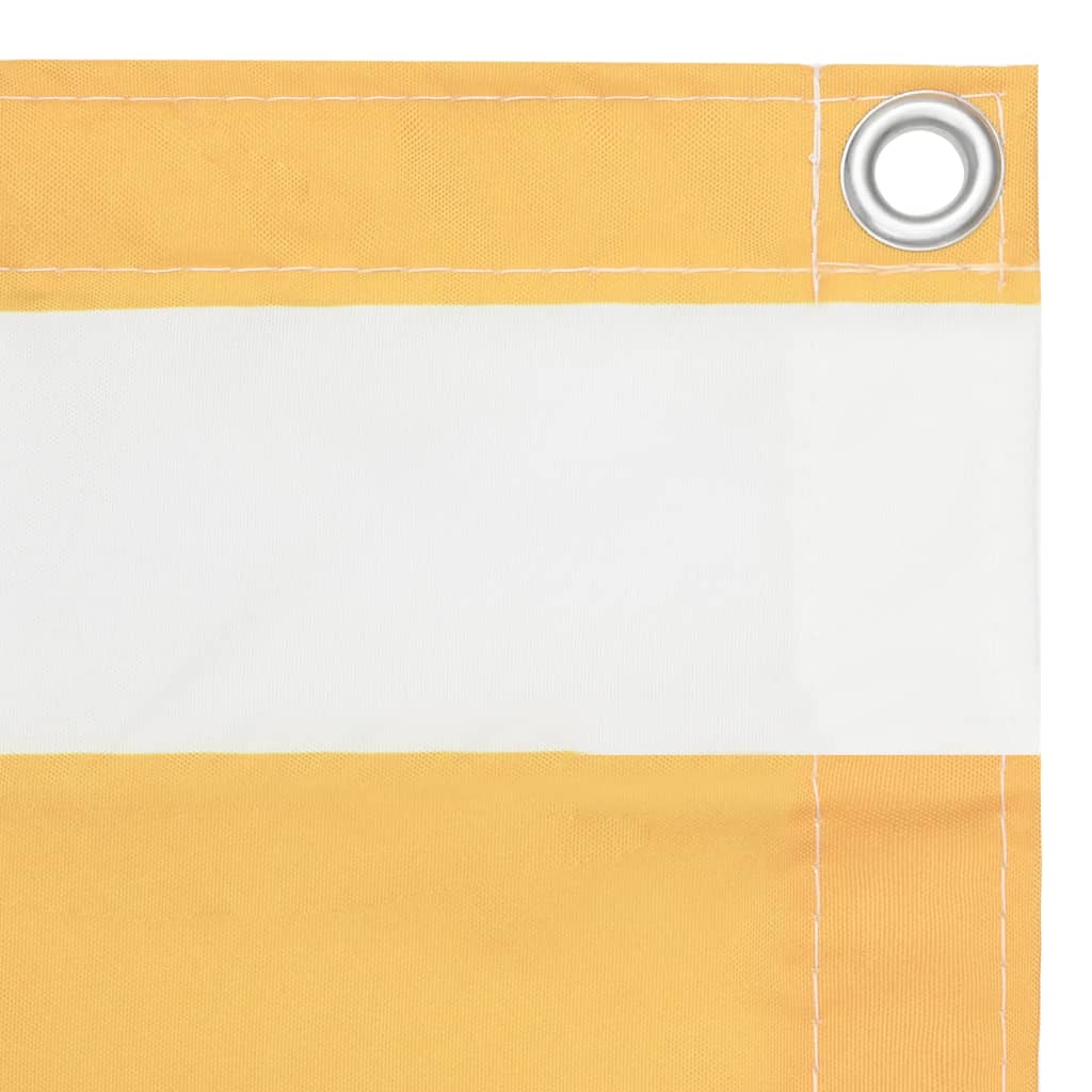 vidaXL Balkónová zástěna bílá a žlutá 75 x 500 cm oxfordská látka