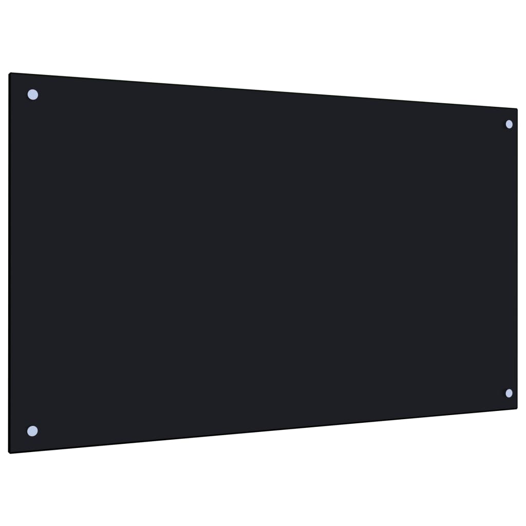 vidaXL Kuchyňský panel černý 100 x 60 cm tvrzené sklo