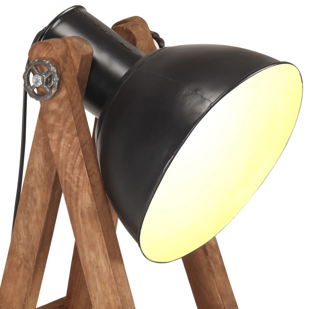 vidaXL Stojací lampy 3 ks černé E27 masivní mangovníkové dřevo