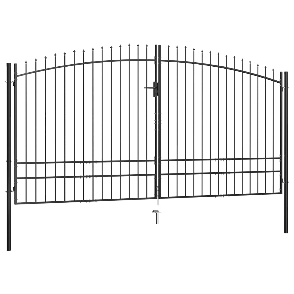 vidaXL Dvoukřídlá plotová brána s hroty 400 x 248 cm