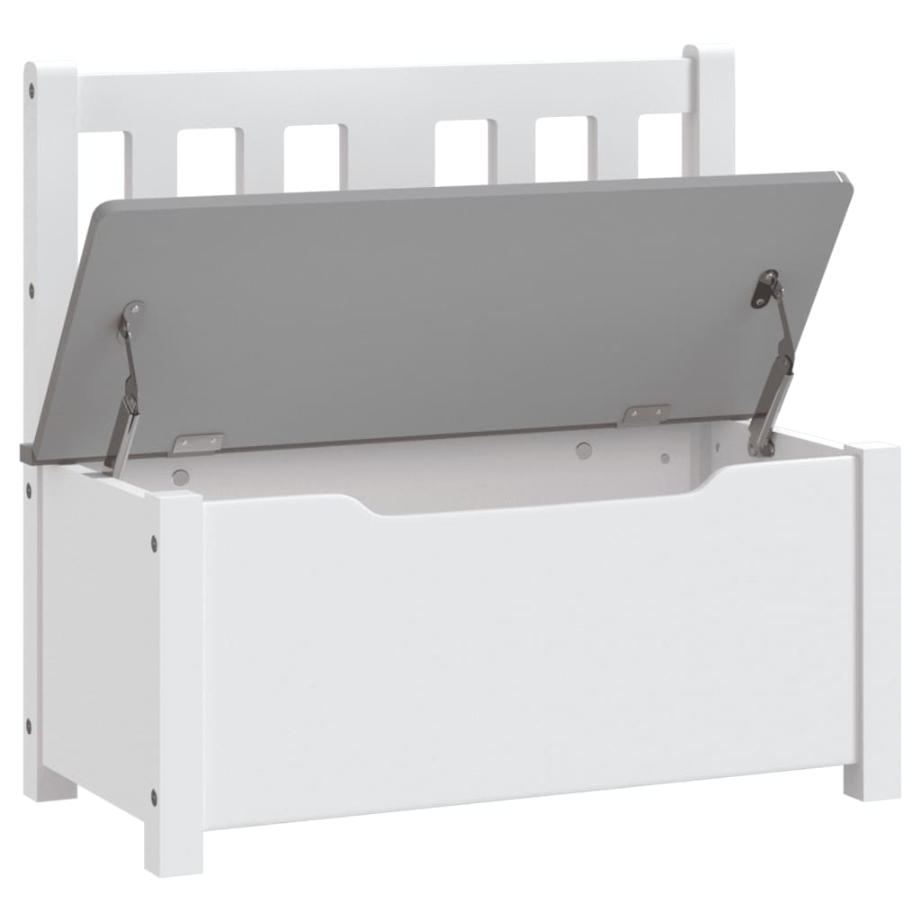 vidaXL Dětská úložná lavice bílá a šedá 60 x 30 x 55 cm MDF