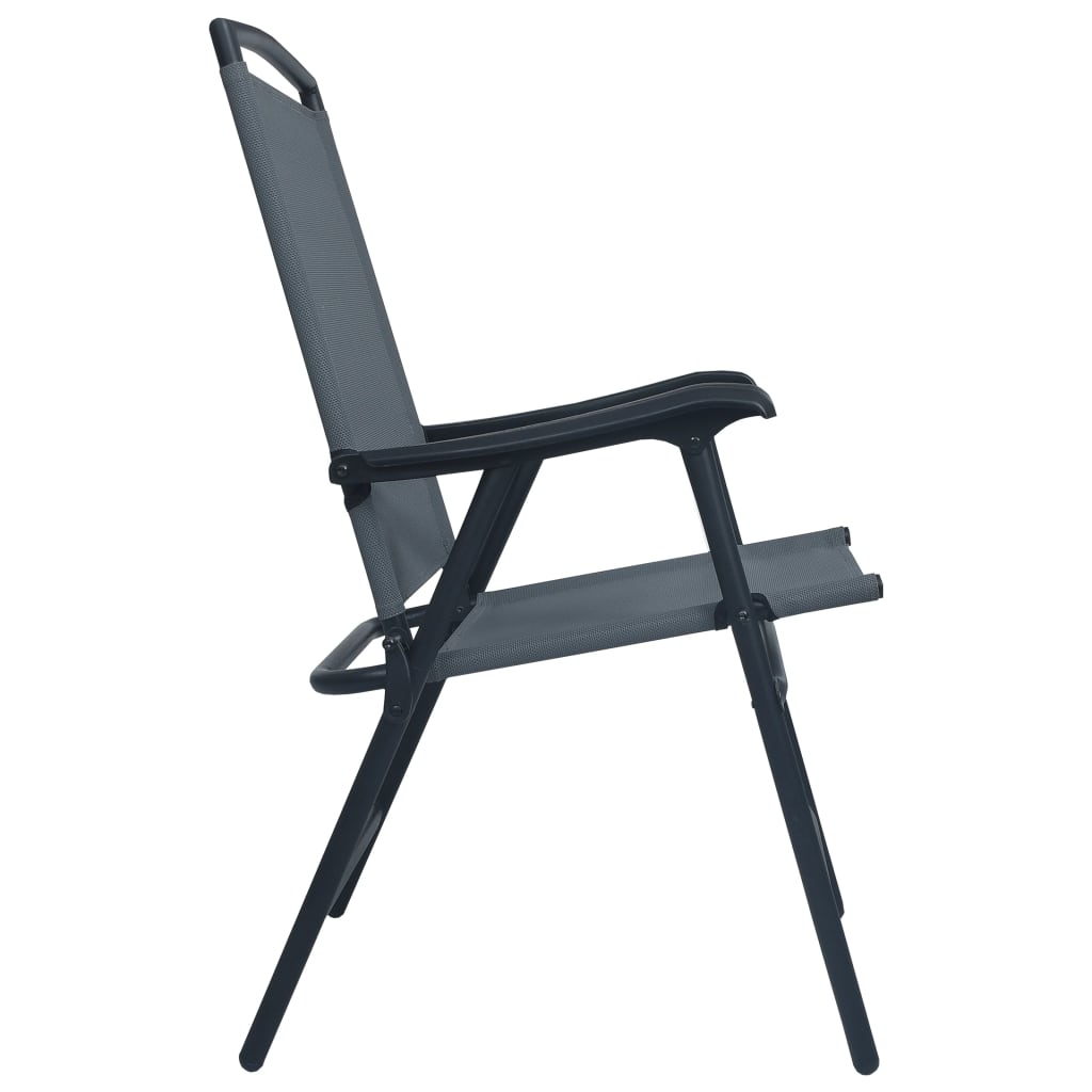 vidaXL Skládací zahradní židle 2 ks textilen šedé