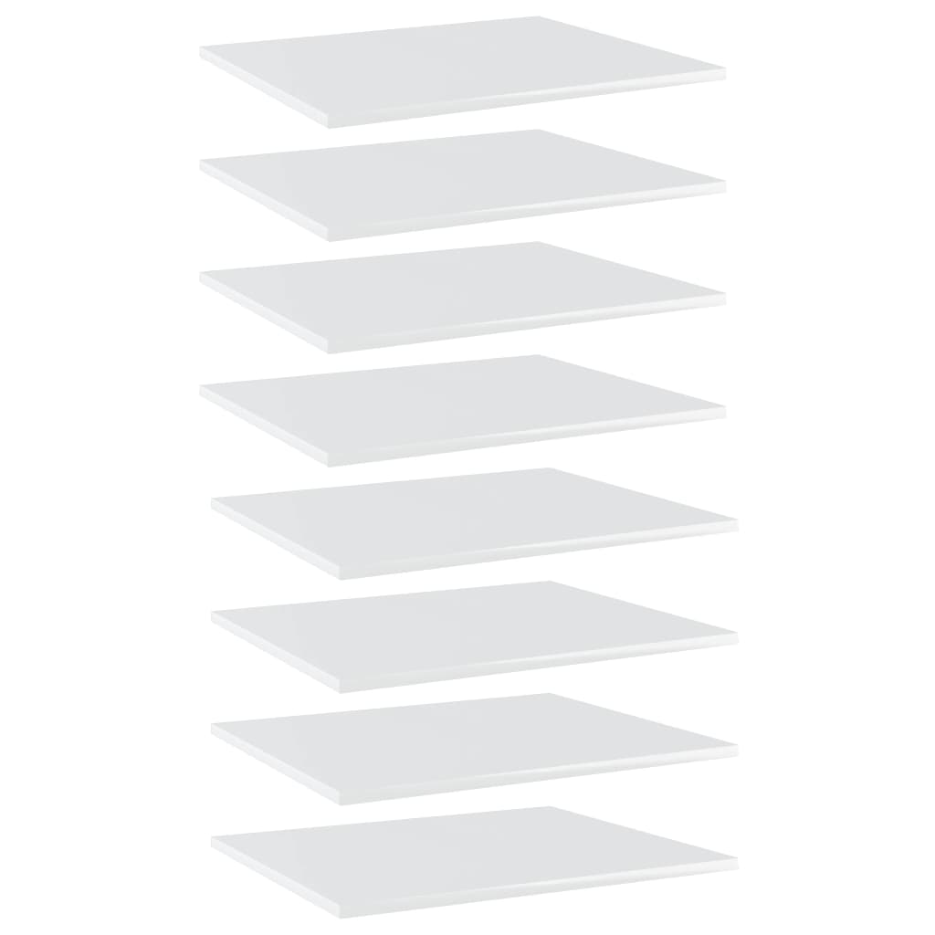 vidaXL Přídavné police 8 ks bílé vysoký lesk 60x50x1,5 cm dřevotříska