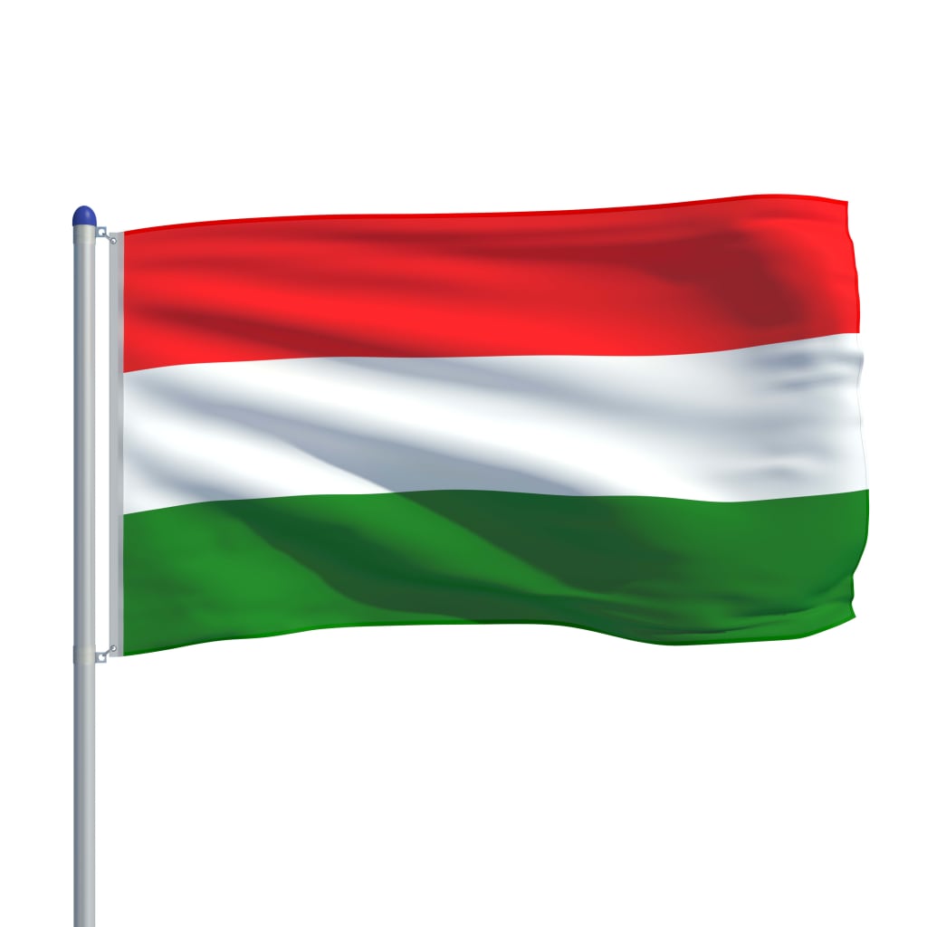 vidaXL Maďarská vlajka a stožár hliník 6 m