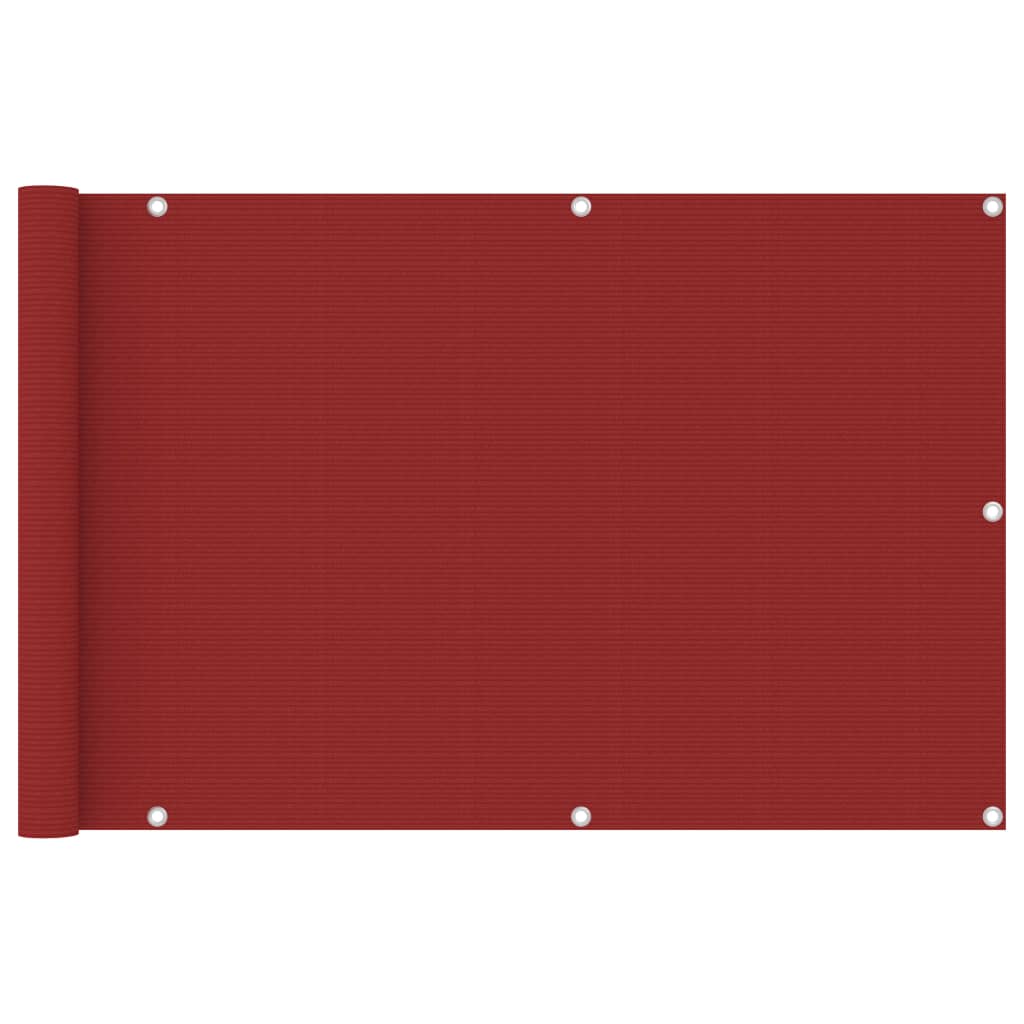 vidaXL Balkonová zástěna červená 90 x 400 cm HDPE