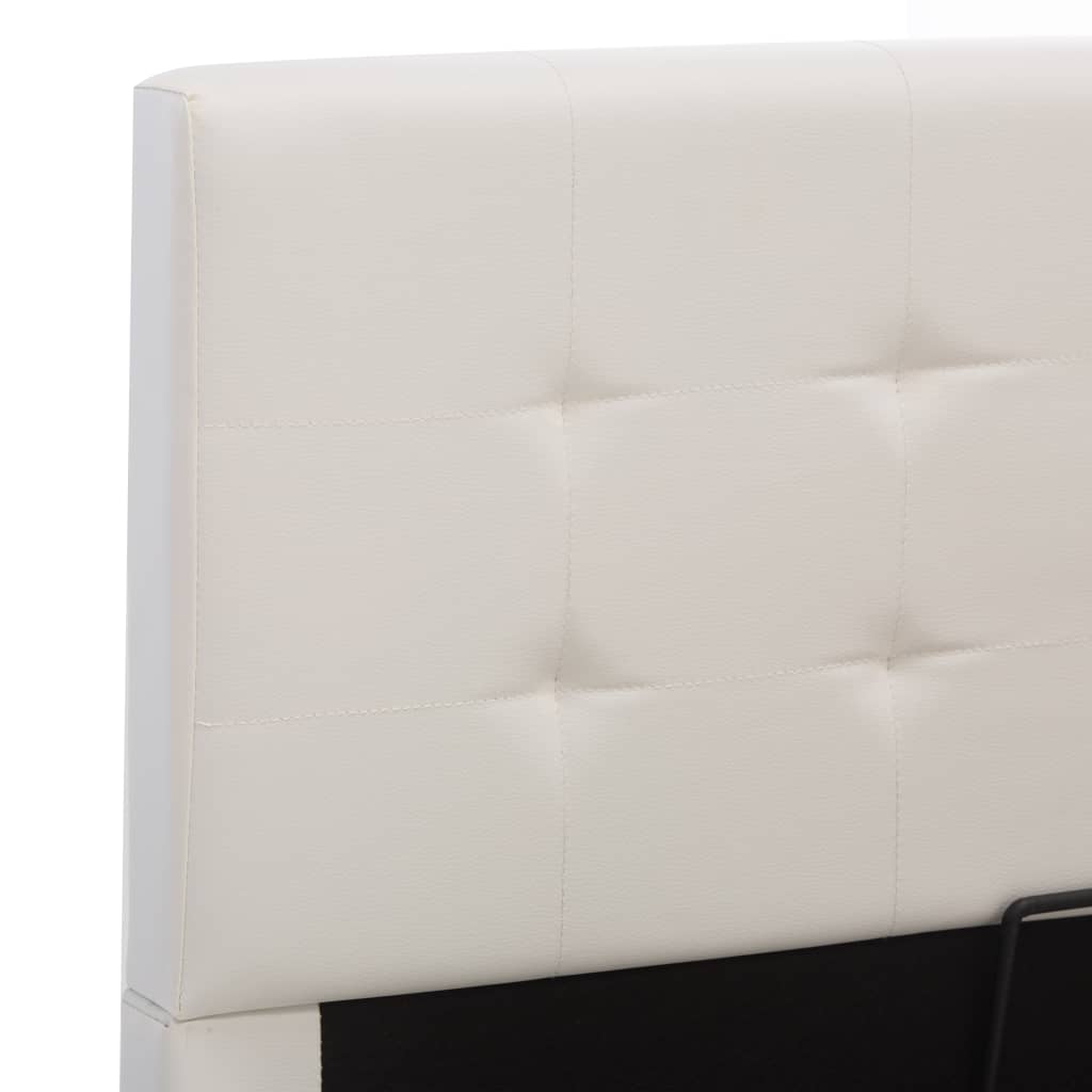 vidaXL Rám postele zvedací úložný prostor bílý umělá kůže 120 x 200 cm