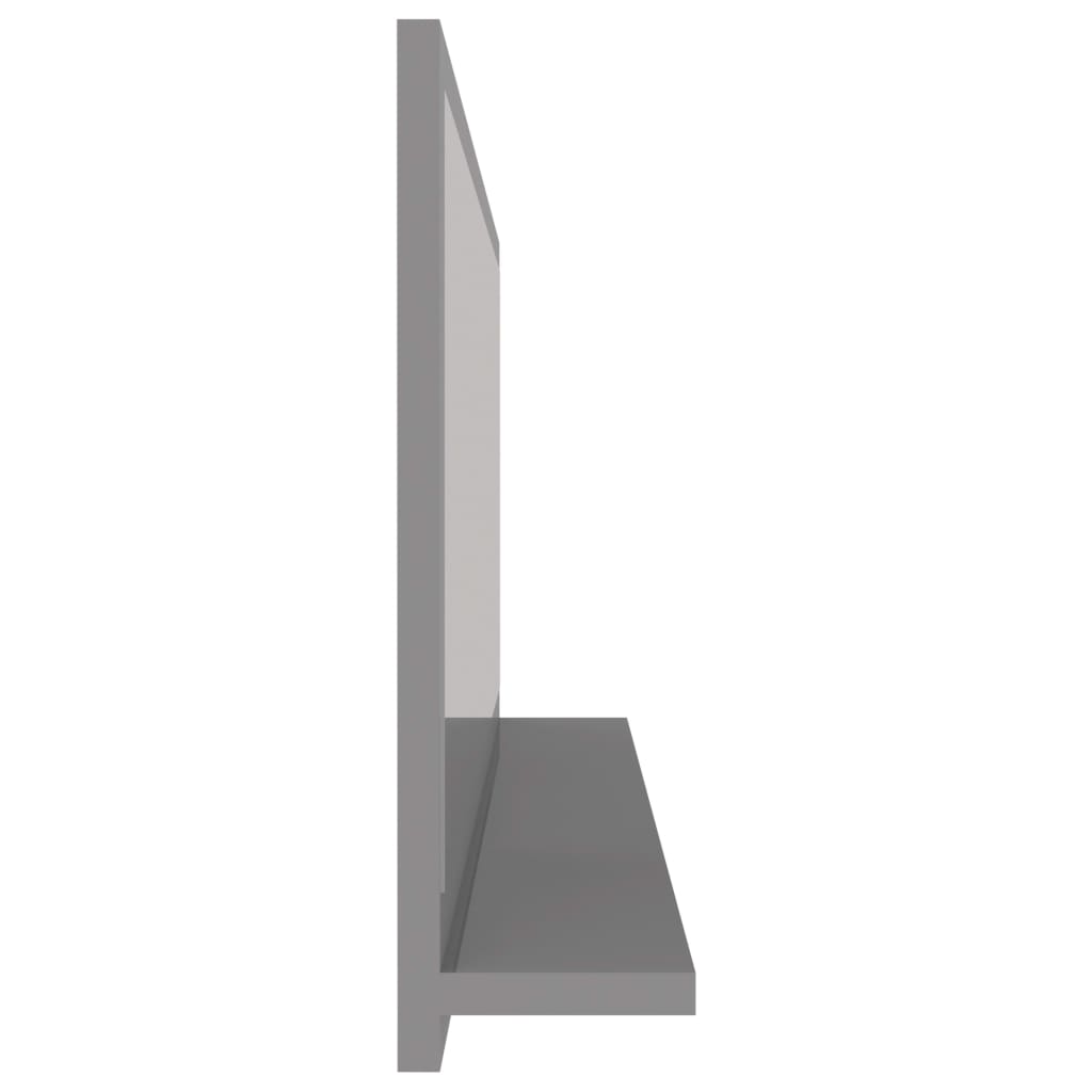 vidaXL Koupelnové zrcadlo šedé vysoký lesk 90x10,5x37 cm dřevotříska