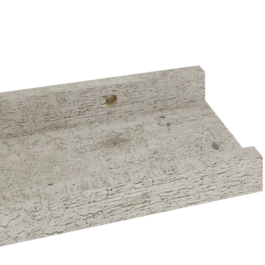 vidaXL Nástěnné police 4 ks betonově šedé 40 x 9 x 3 cm