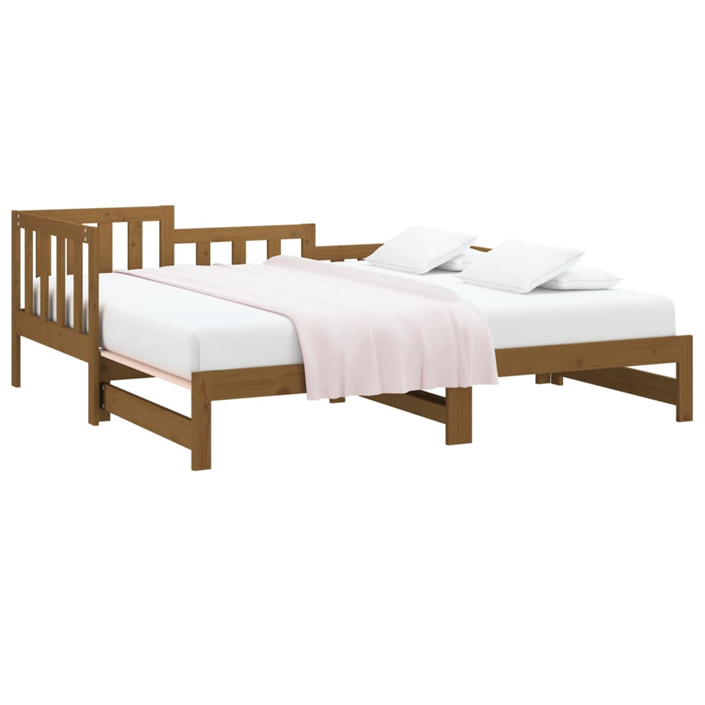 vidaXL Výsuvná postel medově hnědá 2x (80 x 200) cm masivní borovice