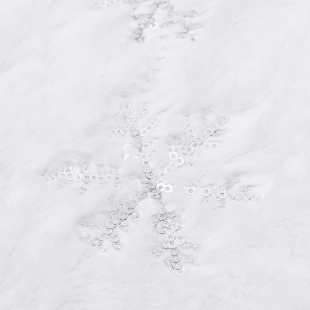 vidaXL Luxusní podložka pod vánoční stromek bílá 122 cm umělá kůže