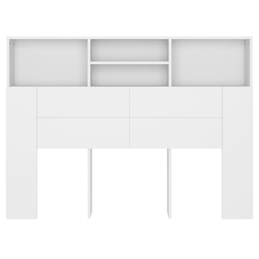 vidaXL Čelo postele s úložným prostorem bílé 140 x 19 x 103,5 cm