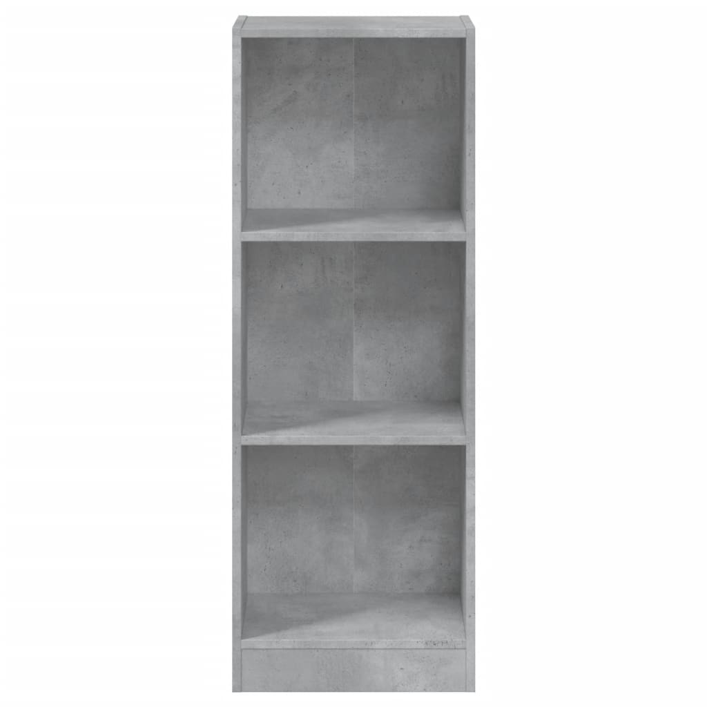vidaXL 3patrová knihovna betonově šedá 40 x 24 x 108 cm dřevotříska