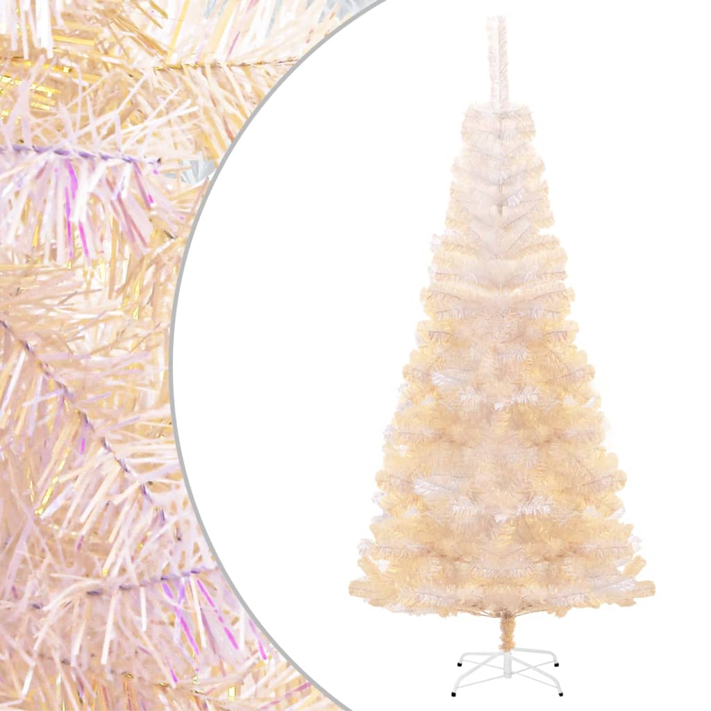 vidaXL Umělý vánoční stromek s duhovým jehličím bílý 180 cm PVC