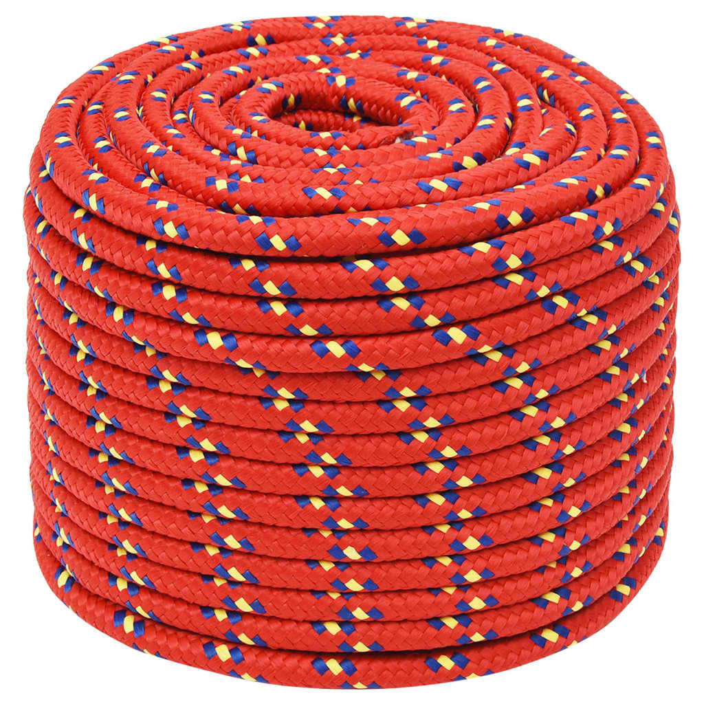 vidaXL Lodní lano červené 12 mm 25 m polypropylen