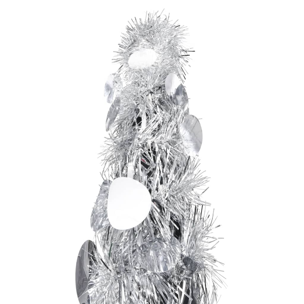 vidaXL Pop-up umělý vánoční stromek stříbrný 180 cm PET